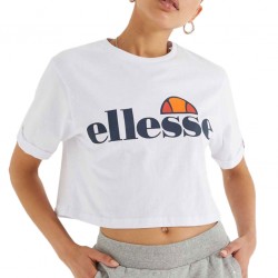 Ellesse Γυναικείο Αθλητικό Crop Top Κοντομάνικο Optic White