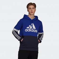Adidas Essentials Ανδρικό Φούτερ με Κουκούλα και Τσέπες Fleece Blue / Navy H14647
