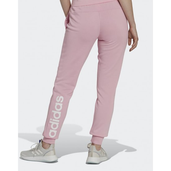Adidas Essentials French Terry Logo Pants Παντελόνι Γυναικείας Φόρμας με Λάστιχο True Pink / White