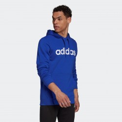 Adidas Essentials Linear Ανδρικό Φούτερ με Κουκούλα και Τσέπες Fleece Bold Blue H12165