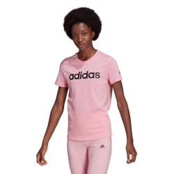 Adidas Loungewear Essentials Slim Logo Γυναικείο T-shirt Light Pink με Στάμπα