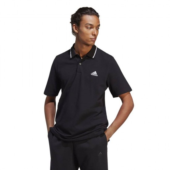Adidas Ανδρική Μπλούζα Polo Κοντομάνικη Μαύρη
