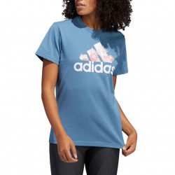Adidas Γυναικείο T-shirt Altered Blue με Στάμπα