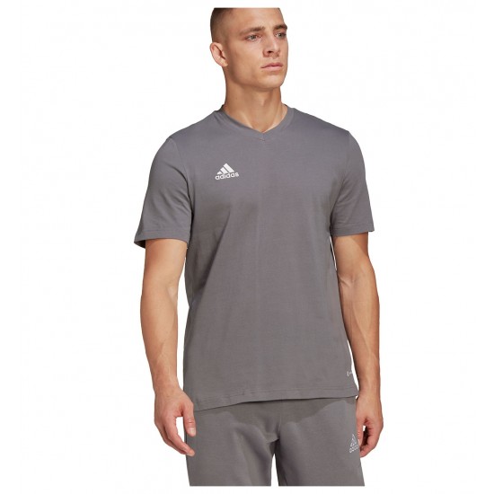 Adidas Entrada 22 Ανδρικό T-shirt Γκρι με Λογότυπο