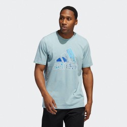 Adidas Art Badge Of Sport Ανδρικό T-shirt Γαλάζιο με Λογότυπο