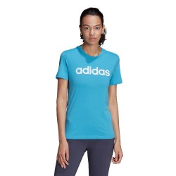 Adidas Γυναικείο T-shirt Sky Blue με Στάμπα