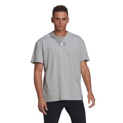 Adidas Essentials FeelVivid Ανδρικό T-shirt Medium Grey Heather με Λογότυπο