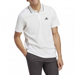 Adidas Essentials Piqué Ανδρικό T-shirt Polo Λευκό