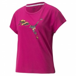 Puma Αθλητικό Γυναικείο T-shirt Φούξια με Στάμπα