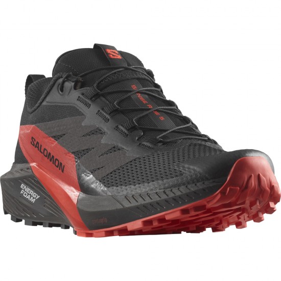 Salomon Sense Ride 5 Ανδρικά Αθλητικά Παπούτσια Trail Running Black / Fiery Red
