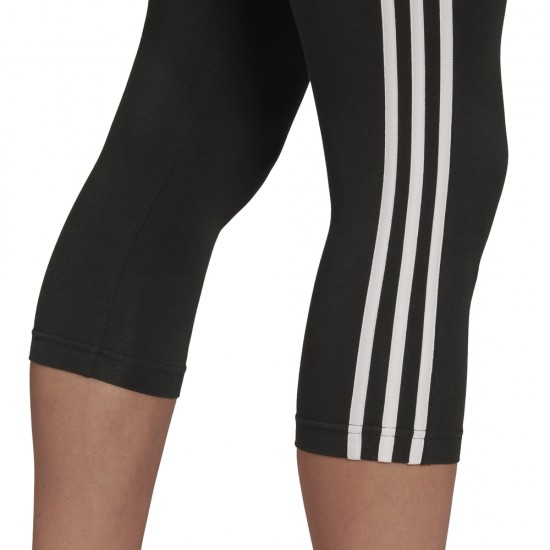 Adidas 3 Stripes Γυναικείο Capri Κολάν Μαύρο HG5881
