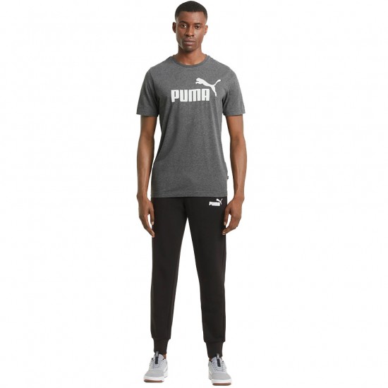 Puma Essentials Ανδρικό T-shirt Γκρι με Λογότυπο